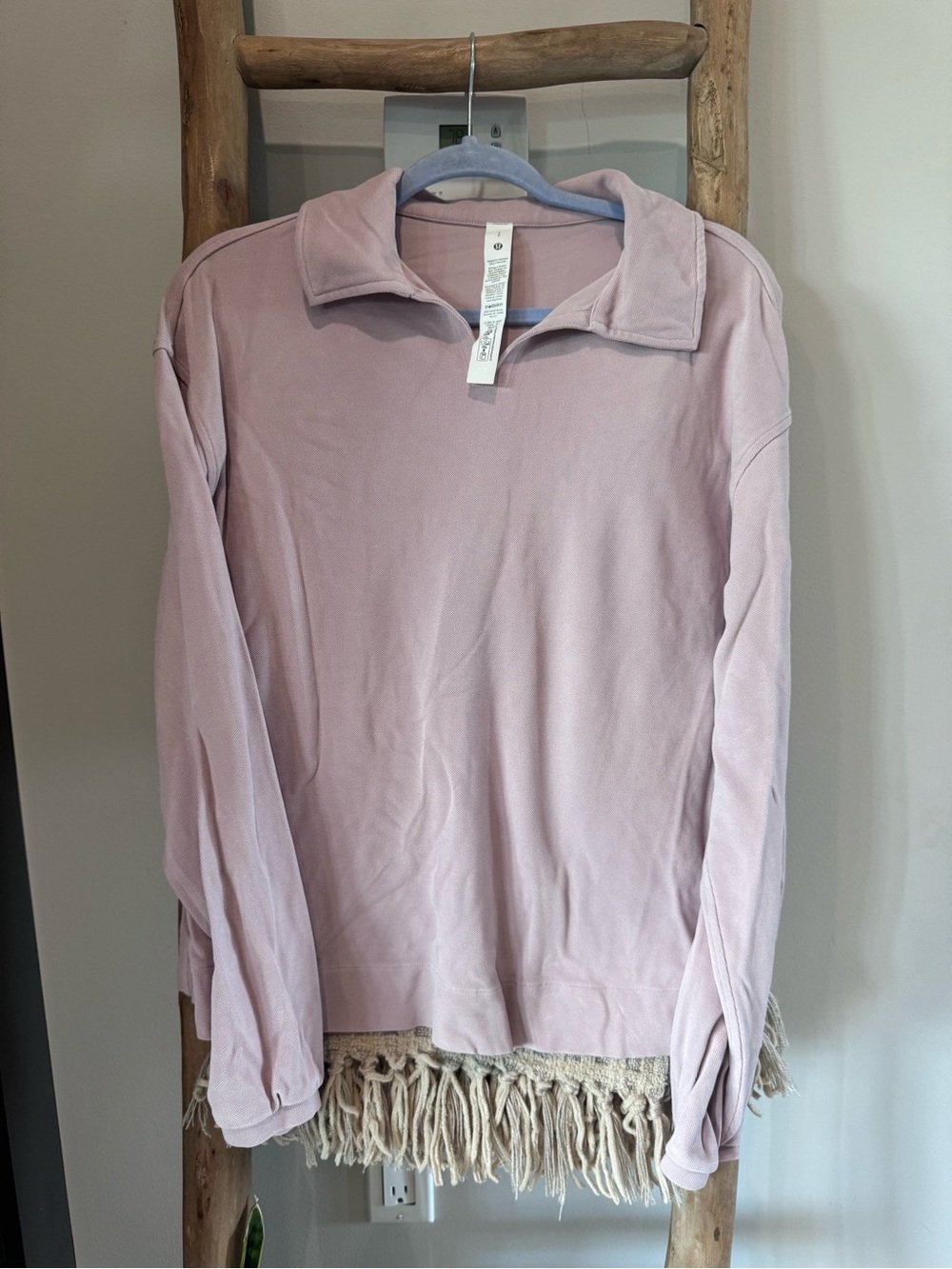 Lululemon Softstreme Piqué Oversized Long Sleeve Polo – Dusty Pink | Size Small
